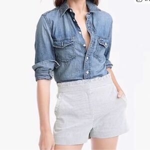 J. Crew Striped Ruffle Seersucker Shorts size 2